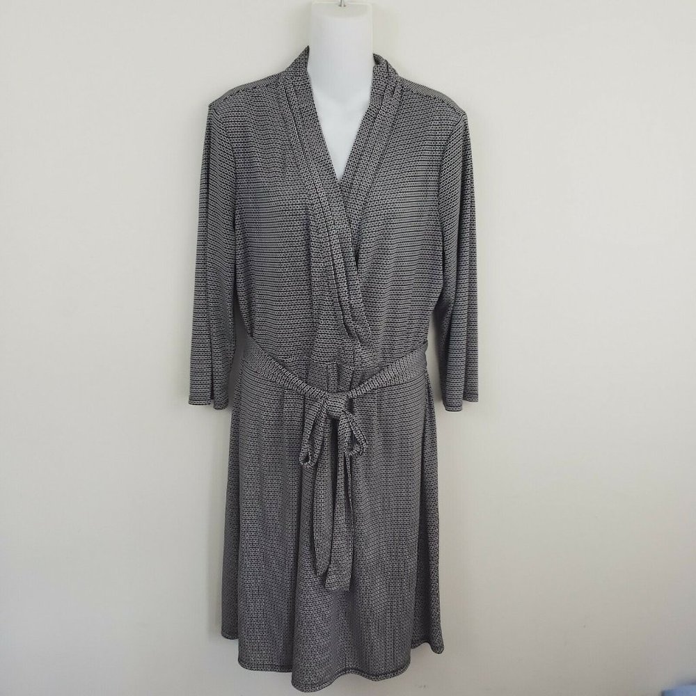Liz Claiborne Women's Faux Wrap Dress XL Black